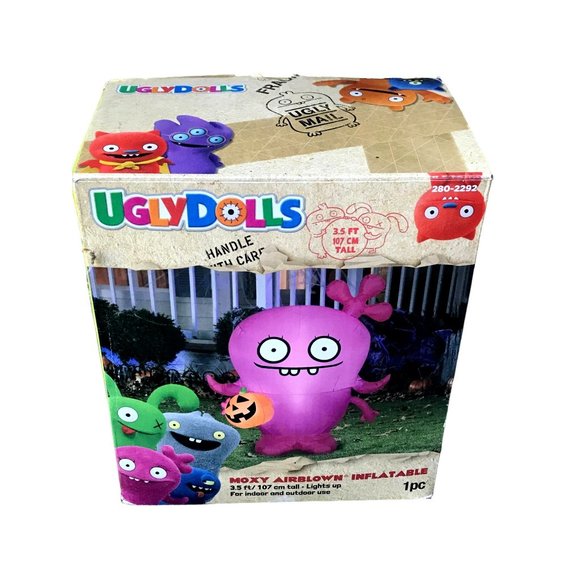 Gemmy UglyDolls Collab Moxy Inflatable LED Halloween Indoor Outdoor Pink 3.5' - Picture 2 of 8